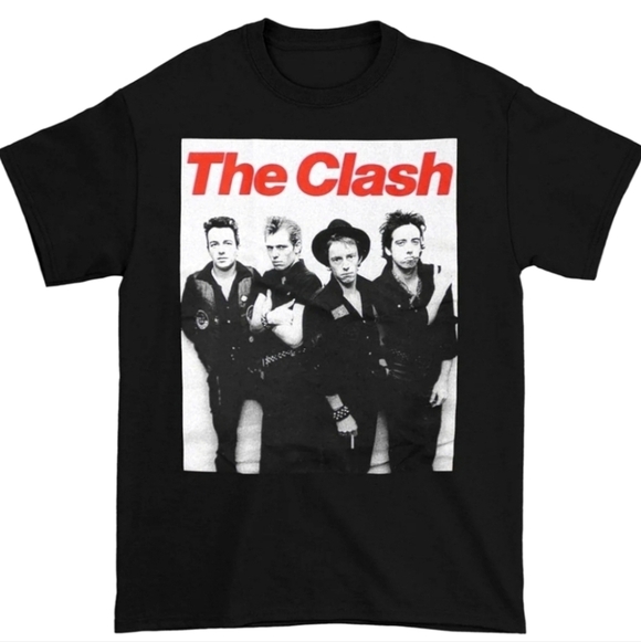 The Clash Other - The Clash Retro Black & White Punk Shirt